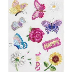 Diamond Painting Stickers, skapa 11 klistermärken med insekter & blommor m.m