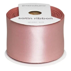 Dimrosa satinband – 40 mm brett och 8 meter långt