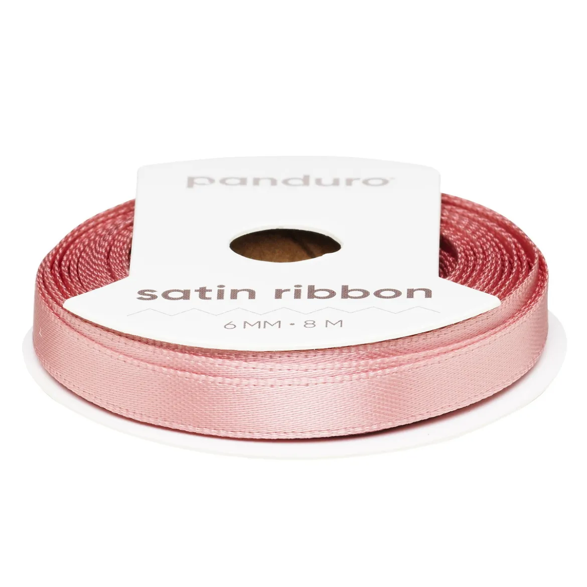 Dimrosa satinband – 6 mm brett och 8 meter långt