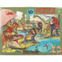 Dino World pussel, fullt med dinosaurier! 50 stora bitar, 58×40 cm