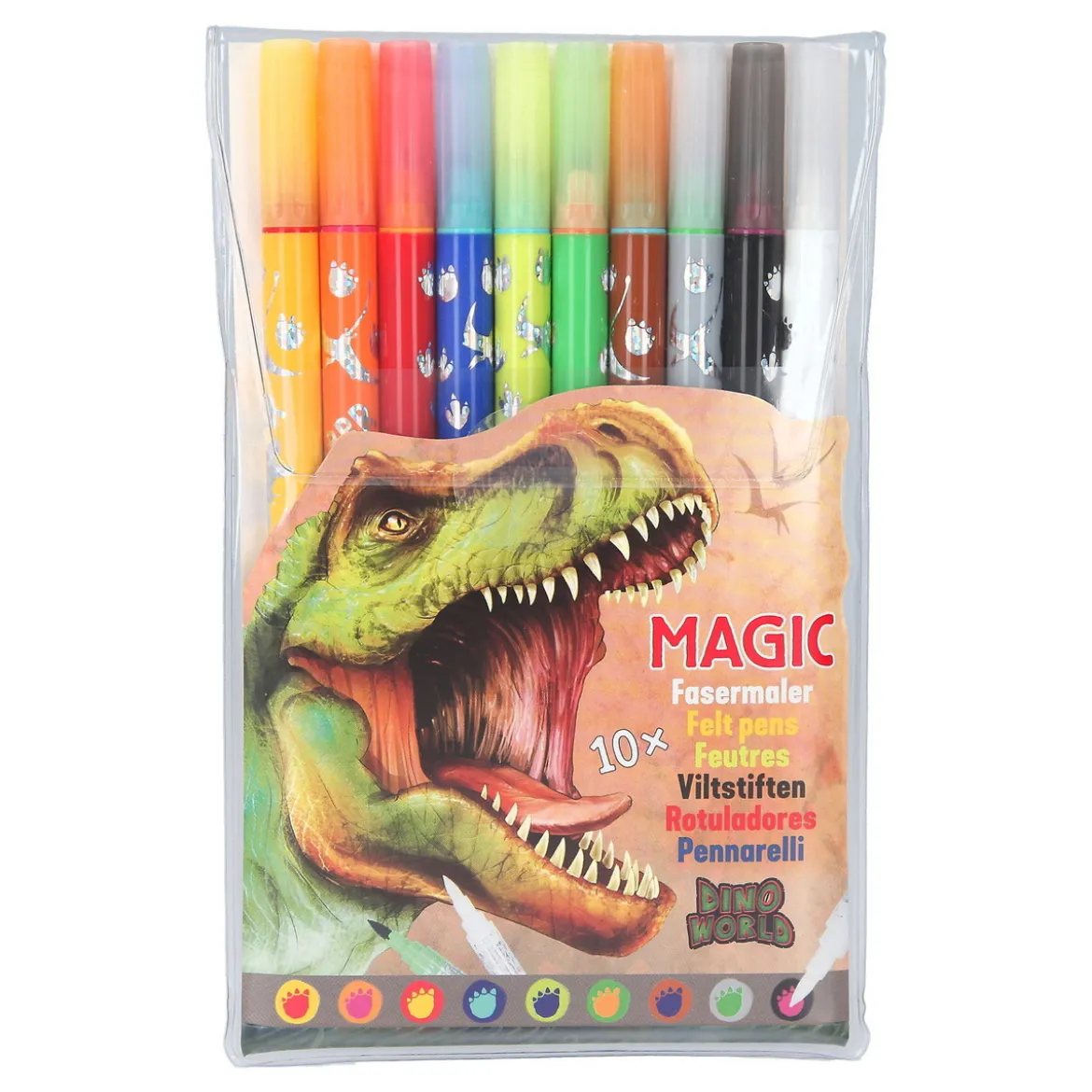 Dino World Tuschpennor 10-pack