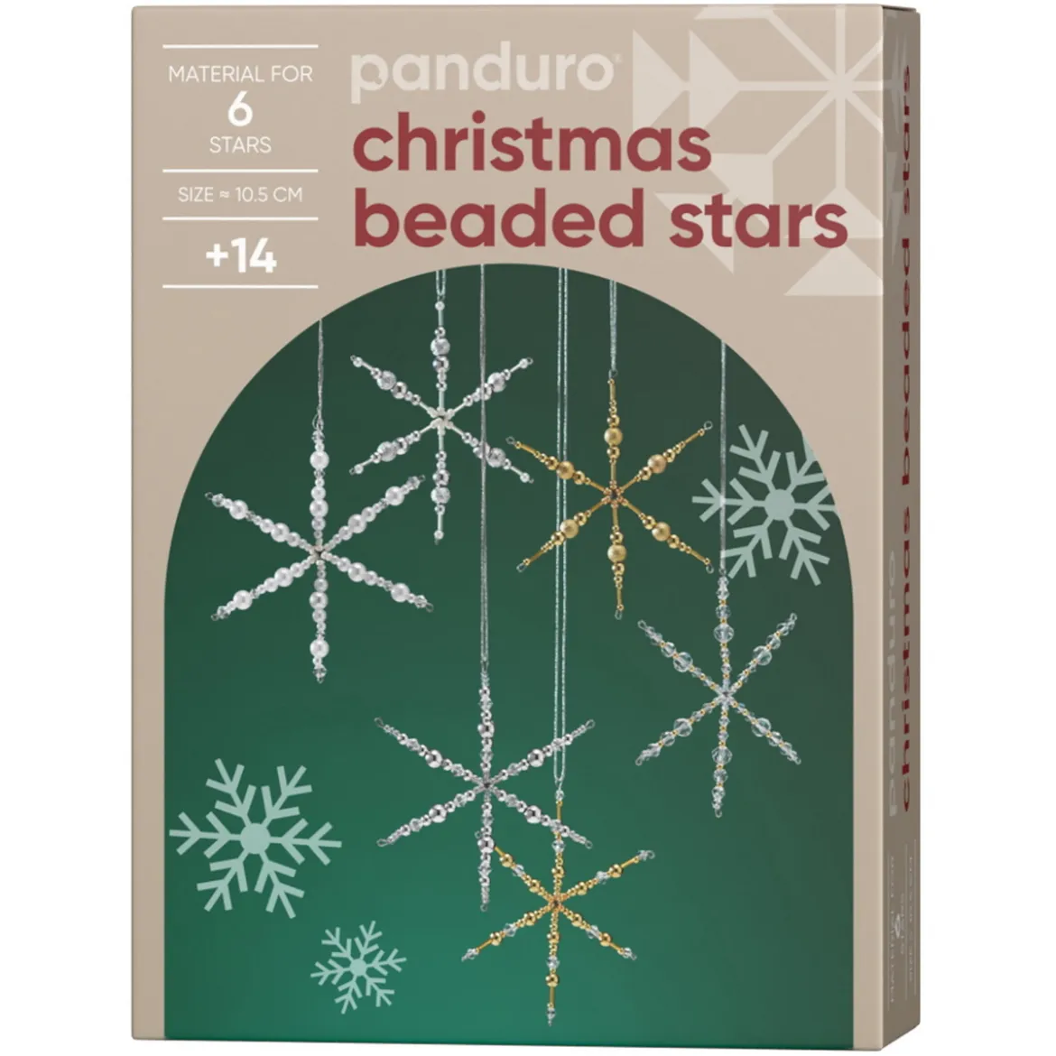 DIY-kit Christmas Beaded Stars – skapa 6 pärlglänsande julstjärnor à Ø10,5 cm