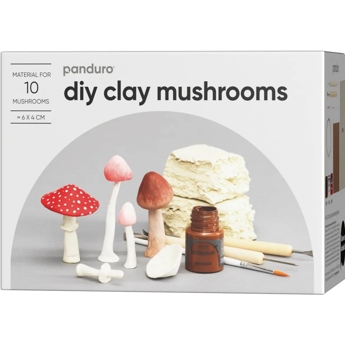DIY-kit Clay Mushrooms material för upp till 10 dekorationssvampar i lera