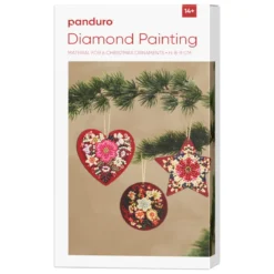 DIY-kit Diamond Painting juldekorationer att hänga i julgranen, 6 st. Ø8-9 cm