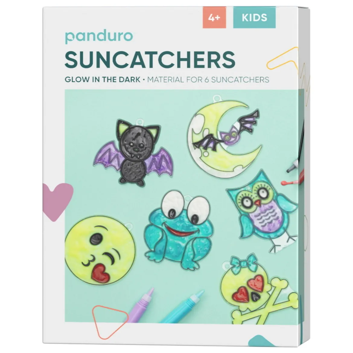 DIY-kit Glow In The Dark Suncatchers, måla självlysande solfångare med fönsterfärg