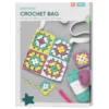 DIY-kit Granny Square Crochet Bag, virka en söt väska med mormors-rutor