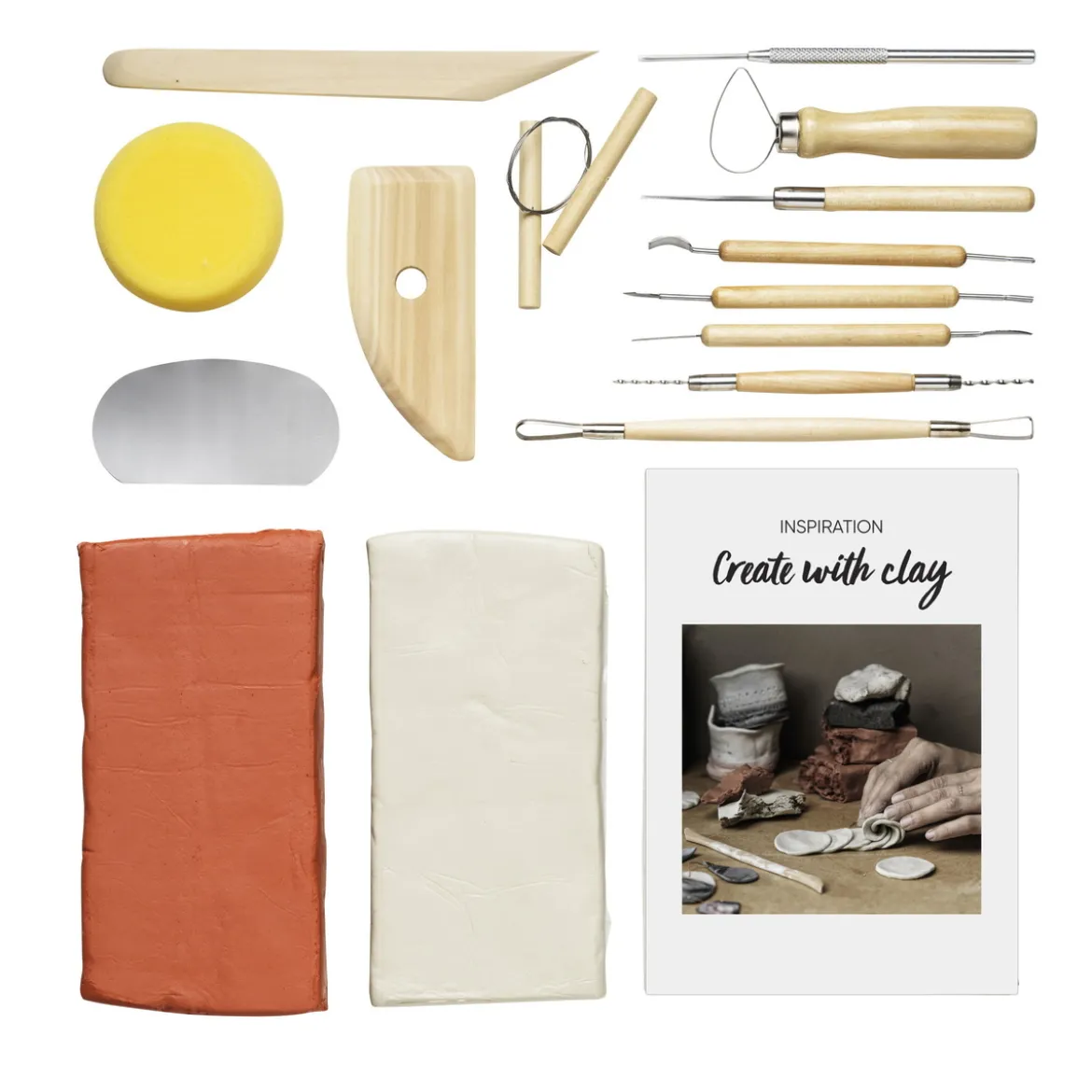 DIY-kit hobby clay – 2 kg hobbylera och massor av praktiska verktyg