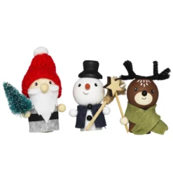 DIY-kit Merry Xmas Crew, julpyssel med julens 3 skönaste kompisar. Längd 7 cm