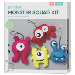 Diy-kit Monstergänget – sy 4 söta och färgglada monster av filt