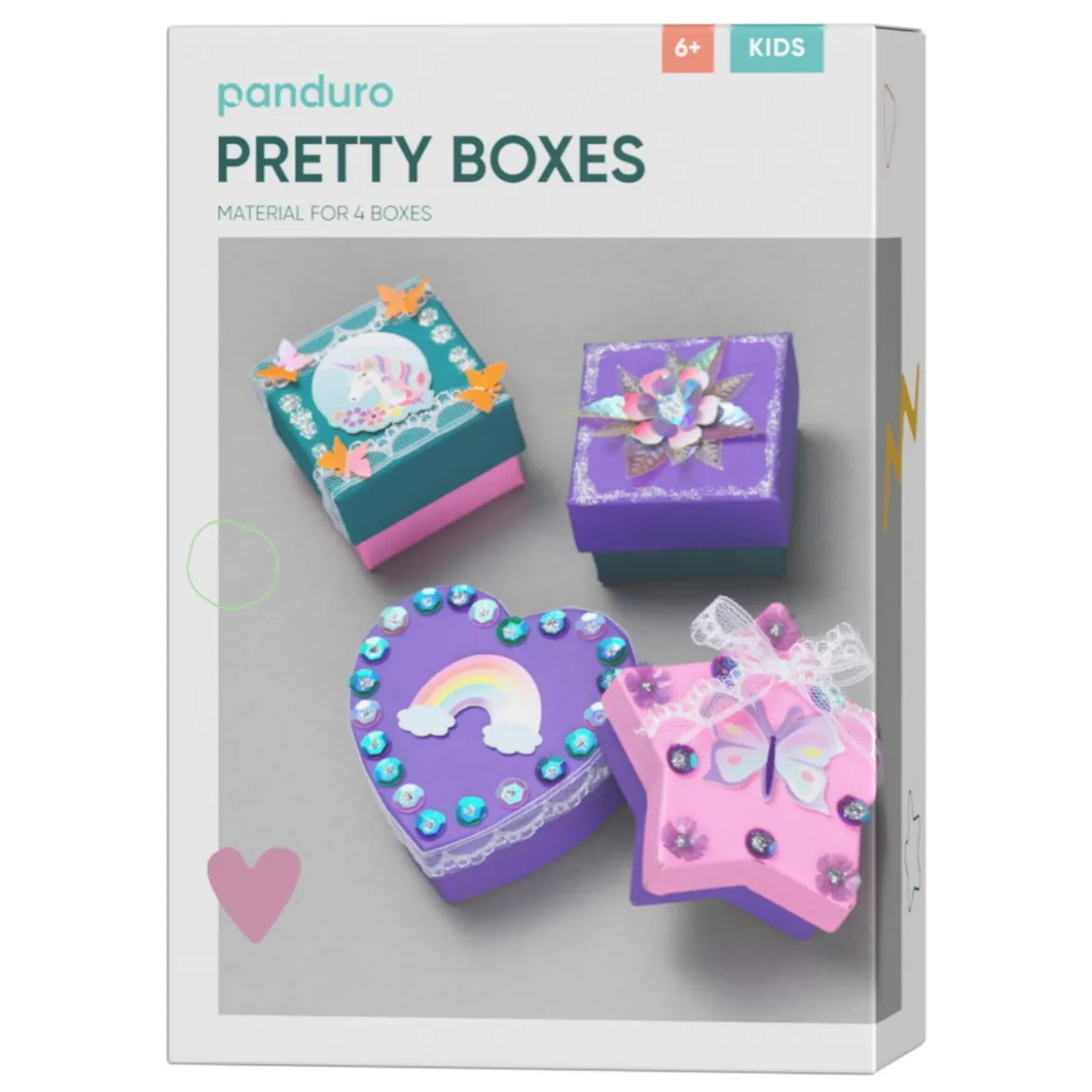 DIY-kit Pretty boxes – måla och dekorera vackra små askar!