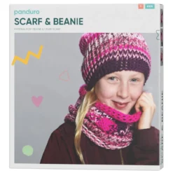DIY-Kit Scarf & Beanie, allt för att virka en varm beanie-mössa och scarf