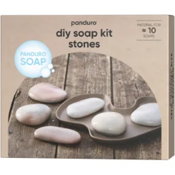 DIY-kit skapa stenliknande tvålar – 1 kg tvålmassa, 3 tvålfärger, gjutform och tvåldoft