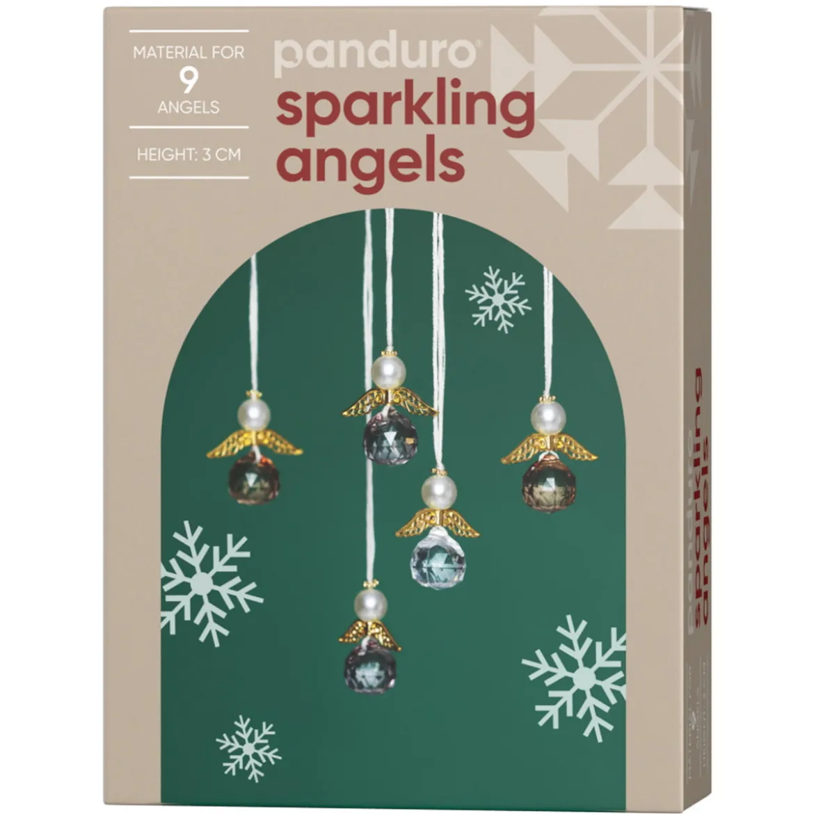 DIY-kit Sparkling Angels – pyssla 9 vackert gnistrande änglar. L. 3 cm