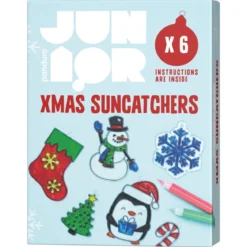 DIY-Kit Xmas Suncatchers, solfångare med jul-tema, 6 st. motiv och 7 färger