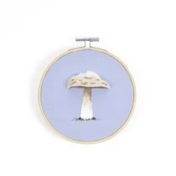 DMC Broderikit Prince Mushroom – allt för att brodera en svamp med 3D-effekt, Ø12,5 cm