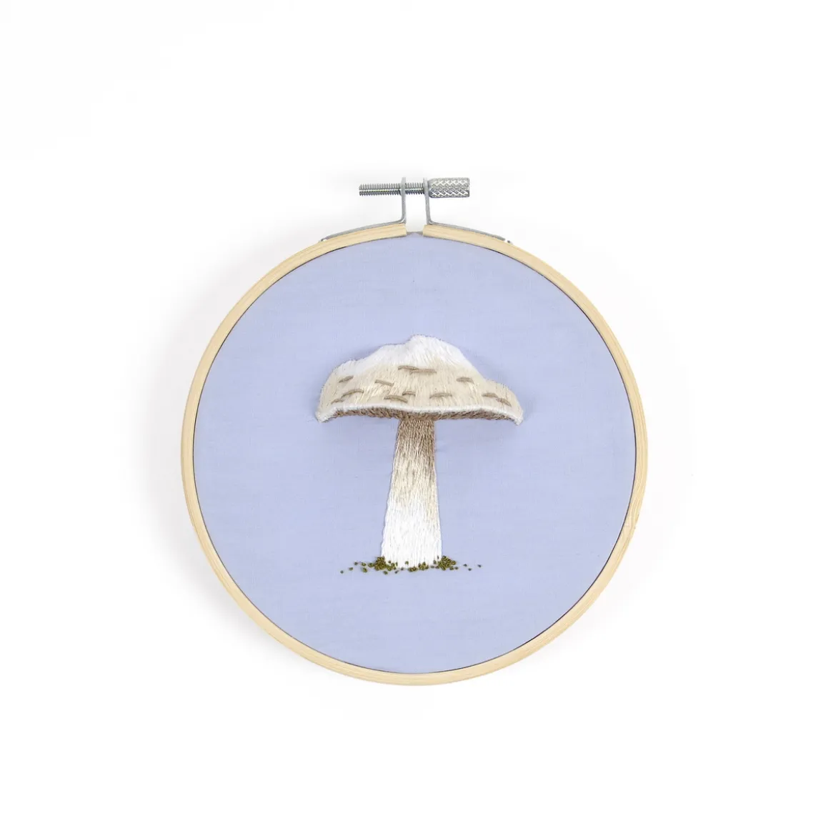 DMC Broderikit Prince Mushroom – allt för att brodera en svamp med 3D-effekt, Ø12,5 cm