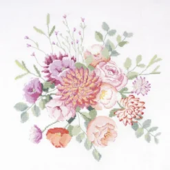 DMC Broderikit Vintage Bouquet – allt för att brodera ett vackert blomstermotiv, 28,5×28,2 cm