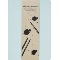 Dotted Journal för akvarell, blått omslag A5, 50 ark – 200 grams ytvikt