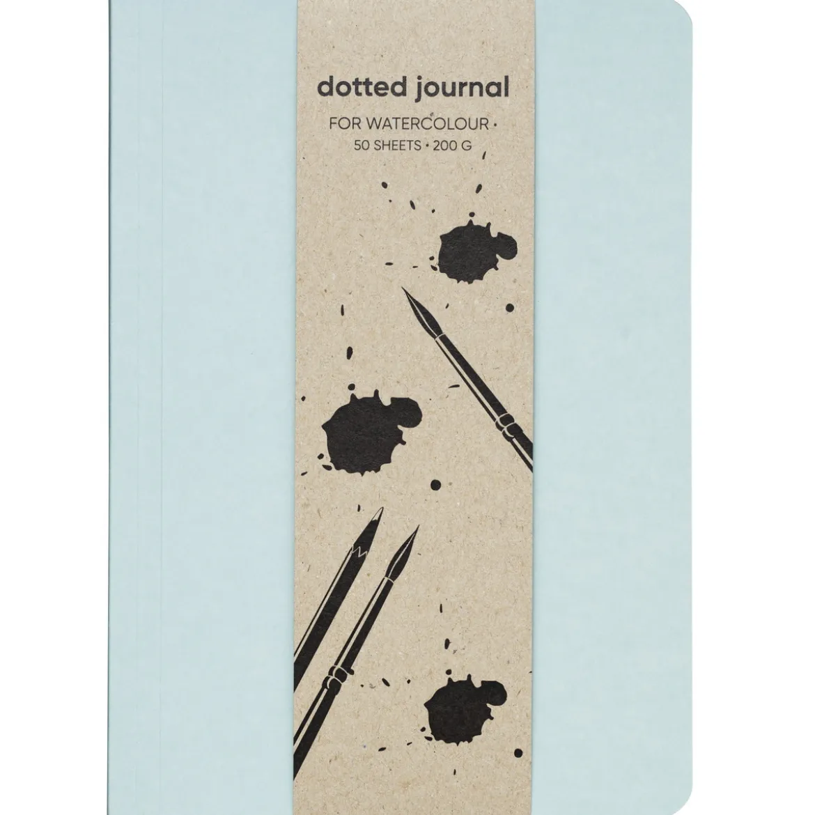 Dotted Journal för akvarell, blått omslag A5, 50 ark – 200 grams ytvikt