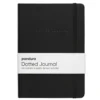 Dotted Journal 140×200 mm, svart omslag av fuskläder, 96 prickiga ark, 80 g/m²