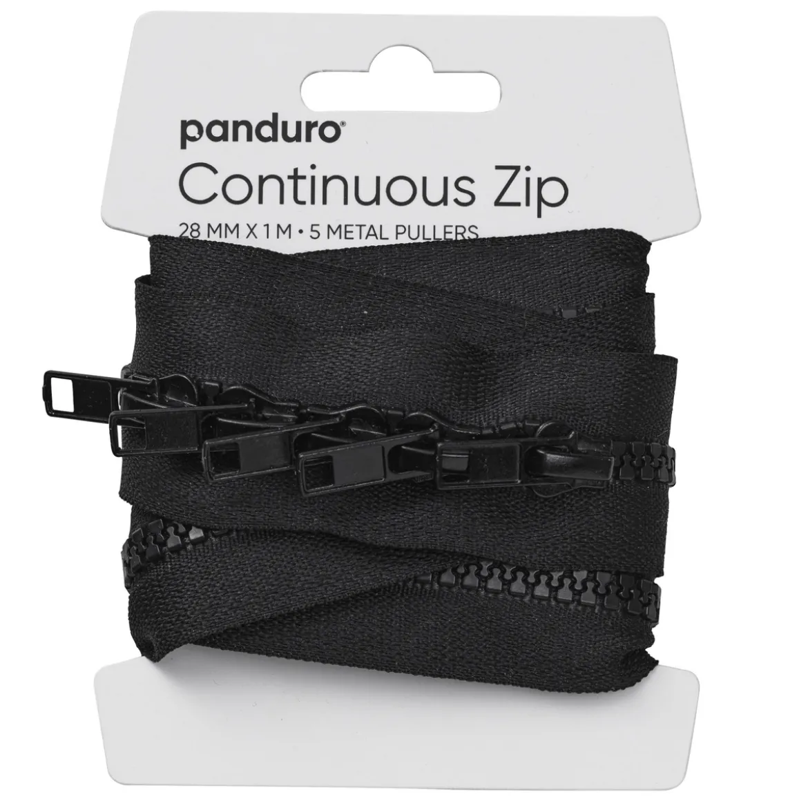 Dragkedja blixtlås, svart, längd med 1 meter dragkedja 5 zippers / handtag