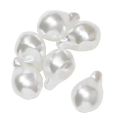 Droppformade akrylpärlor med en look av sötvattenspärlor 15x20 mm 6 st