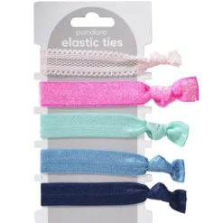 Elastiska band Colourful, 5 st. i olika utförande 24–25 cm långa, 2 cm breda