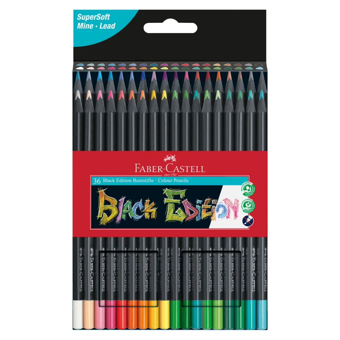 Faber-Castell Black Edition vaxbaserade färgpennor 36-pack