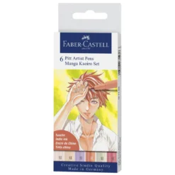 Faber-Castell PITT artist pens Manga Kaoiro set – 6 st. pennor med penselspets