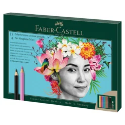 Faber-Castell Polychromos & Pitt Graphite Set, 17 färgpennor + 4 grafitpennor