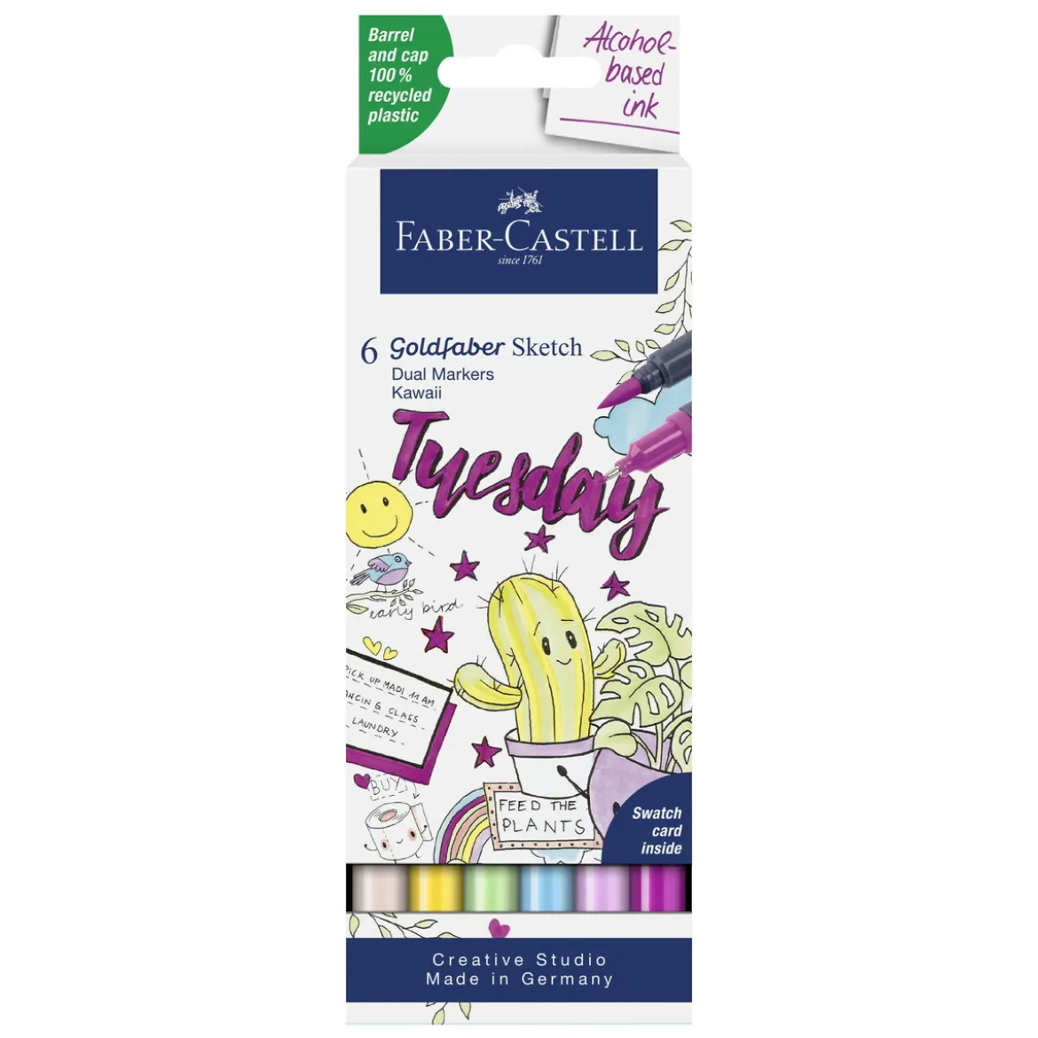 Faber-Castell Sketch Marker Kawaii, 6 tuschpennor med dubbelspets