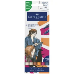 Faber-Castell Sketch Marker Manga, 6 tuschpennor med dubbelspets