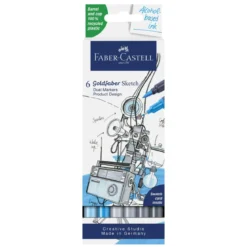 Faber-Castell Sketch Marker Product Design, 6 tuschpennor med dubbelspets