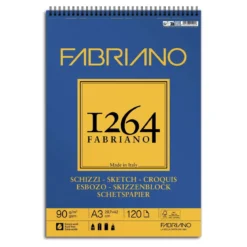 Fabriano spiralbundet skissblock F-1264 A3 (297×420 mm), 120 ark, 90 g/m²