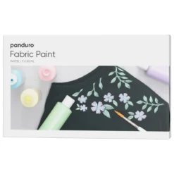 Fabric paint 5×80 ml Pastel – 5 textilfärger i pastellfärger för både ljust och mörkt tyg