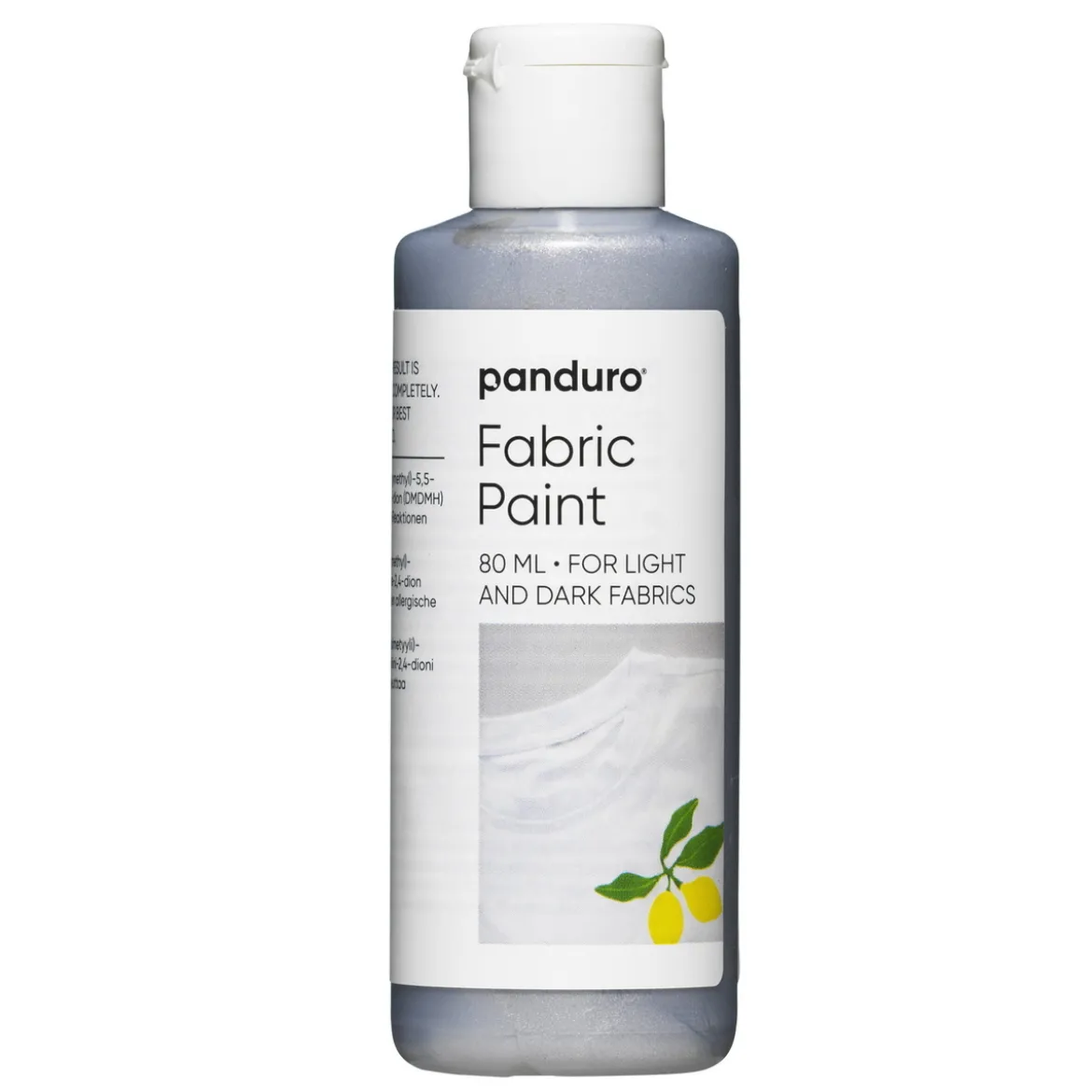 Fabric paint 80 ml – silvrig textilfärg för både ljust och mörkt tyg