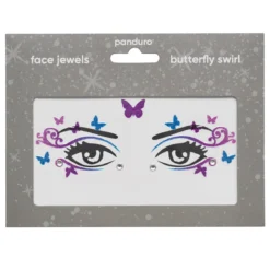 Face Jewels Butterfly Swirl – stickers & ansiktssmycke för utklädnad och maskerad