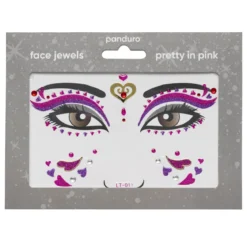 Face Jewels Pretty In Pink – stickers & ansiktssmycke för utklädnad och maskerad