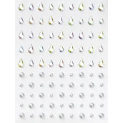 Face Jewels Raindrops – 90 droppformade & runda ansiktssmycken