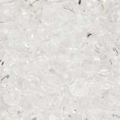 95 fasetterade glaspärlor på sträng, 4 mm i diameter – kristall / transparenta