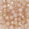 95 fasetterade glaspärlor på sträng, 4 mm i diameter – grön