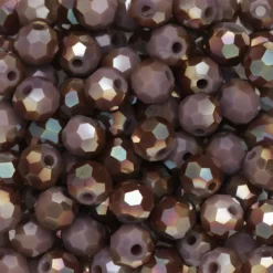 95 fasetterade glaspärlor på sträng, 4 mm i diameter – lila