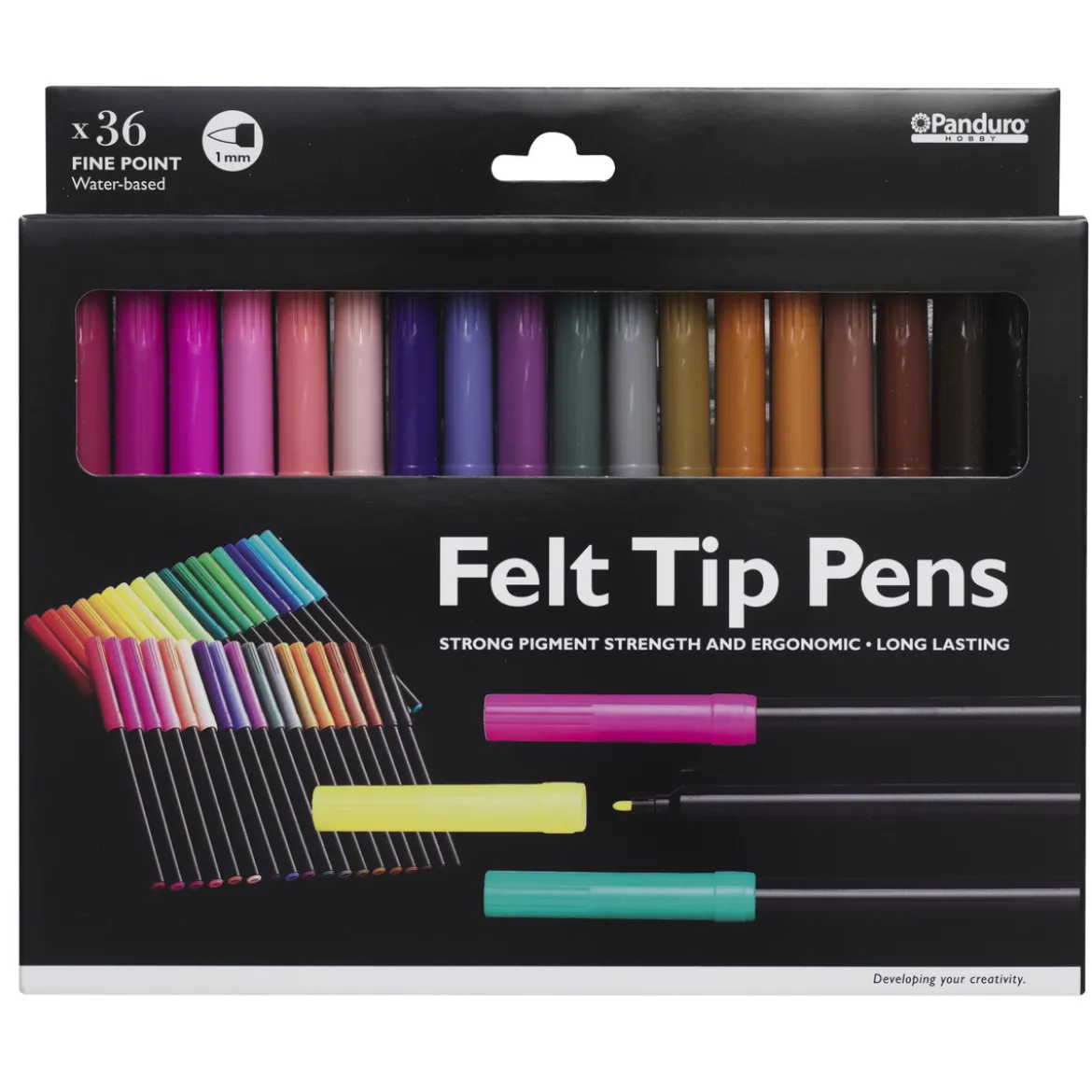 Fiberspetspennor 1 mm 36 st