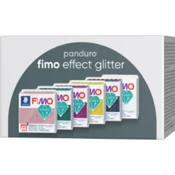 Fimo Effect Glitter 6×57 gram glittrande Fimo-lera