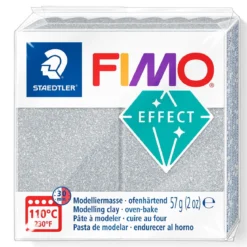 Fimo effect glitter modellera 57 g – silver 812
