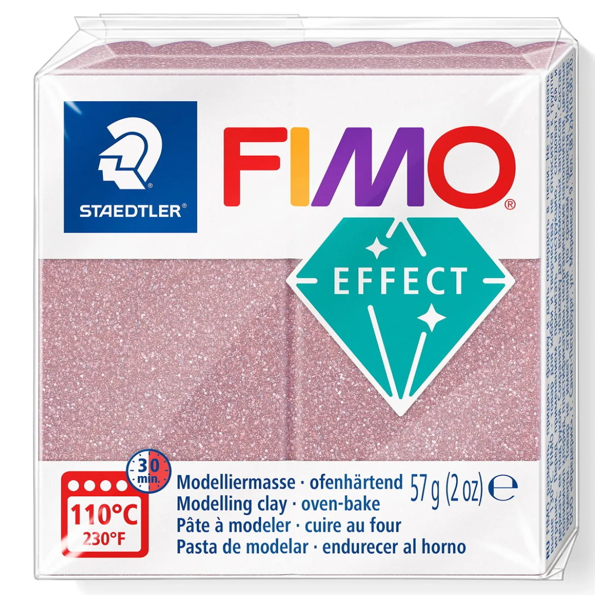 Fimo effect glitter modellera 57 g – rosé gold 212