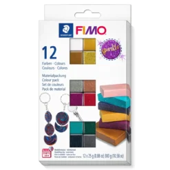 Fimo Effect Sparkle 12×25 gram – Metallic, glitter och skimrande leror