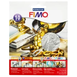 Fimo metallblad silver 10 ark