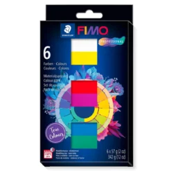 Fimo Professional True Colours 6×57 gram, Fimo-lera i grundfärger