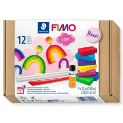 Fimo Soft Basic Set – 9×25g färgglada Fimo-leror och verktyg